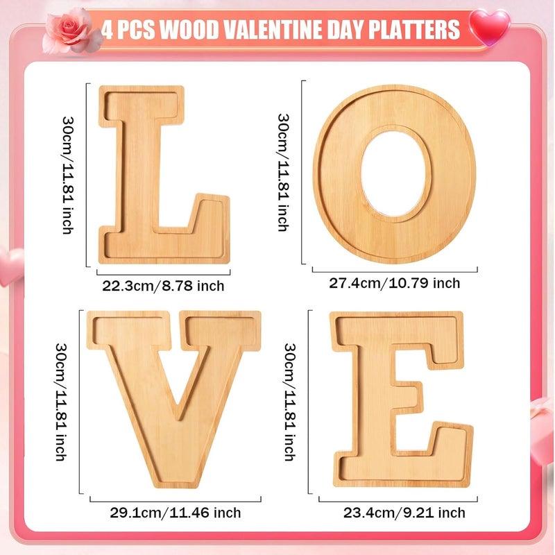 AWIZOM ألواح تشاركوتيري خشبية 4 قطع على شكل كلمة LOVE - Image 2