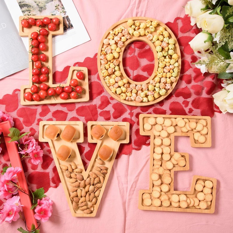 AWIZOM ألواح تشاركوتيري خشبية 4 قطع على شكل كلمة LOVE - Image 5