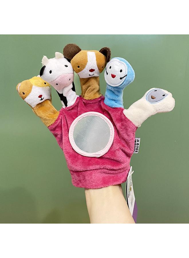 Bluejw Cross-border Plush Doll Five-finger Gloves Toy Forest Animal Fairy Tale Prince Princess Wooden Hand Doll Shake Voice - Image 1