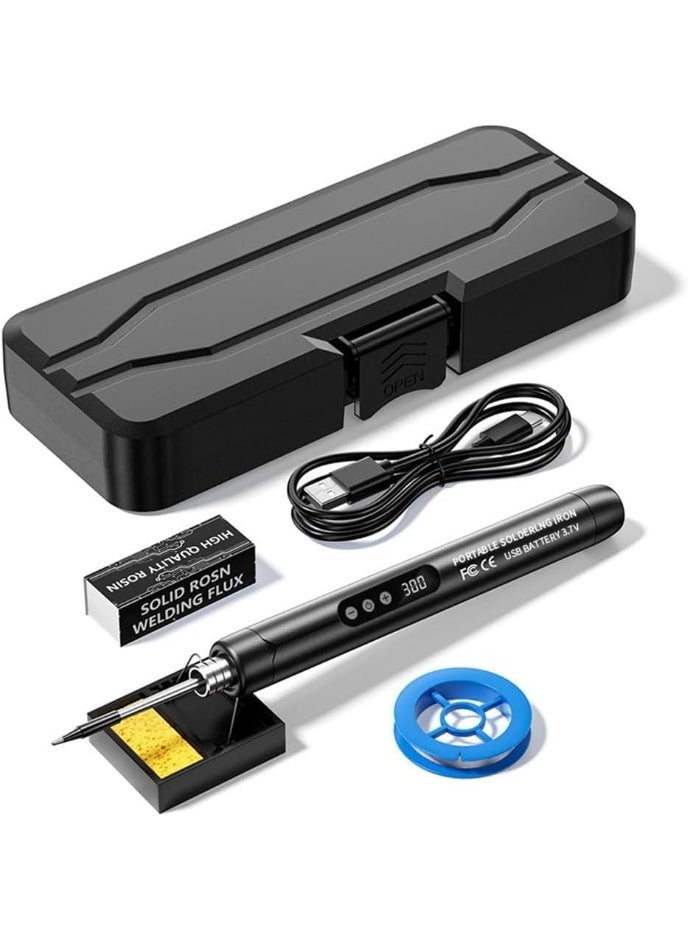 OSHIMA Mini Cordless Soldering Iron Kit, Rechargeable Soldering Iron, USB Rechargeable Portable Cordless Soldering Iron, Lcd Digital Adjustable Temperature Thermostatic for Home Appliance Repair, DIY - Image 1