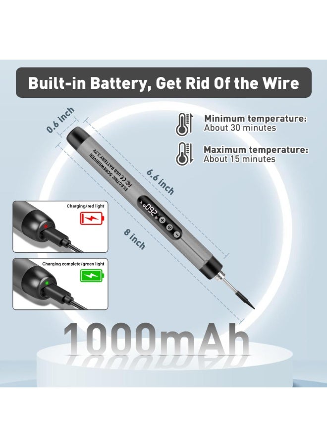 OSHIMA Mini Cordless Soldering Iron Kit, Rechargeable Soldering Iron, USB Rechargeable Portable Cordless Soldering Iron, Lcd Digital Adjustable Temperature Thermostatic for Home Appliance Repair, DIY - Image 2
