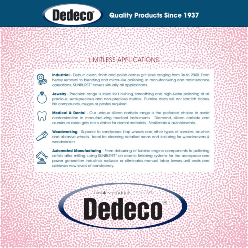 Dedeco Sunburst Points – 3/32” (2.35mm) Shank, Shape - Precision Thermoplastic Cleaning Polishing Deburring Rotary Tool Accessories, Standard 220 Grit, Aluminum Oxide - 12 Pac - Image 4