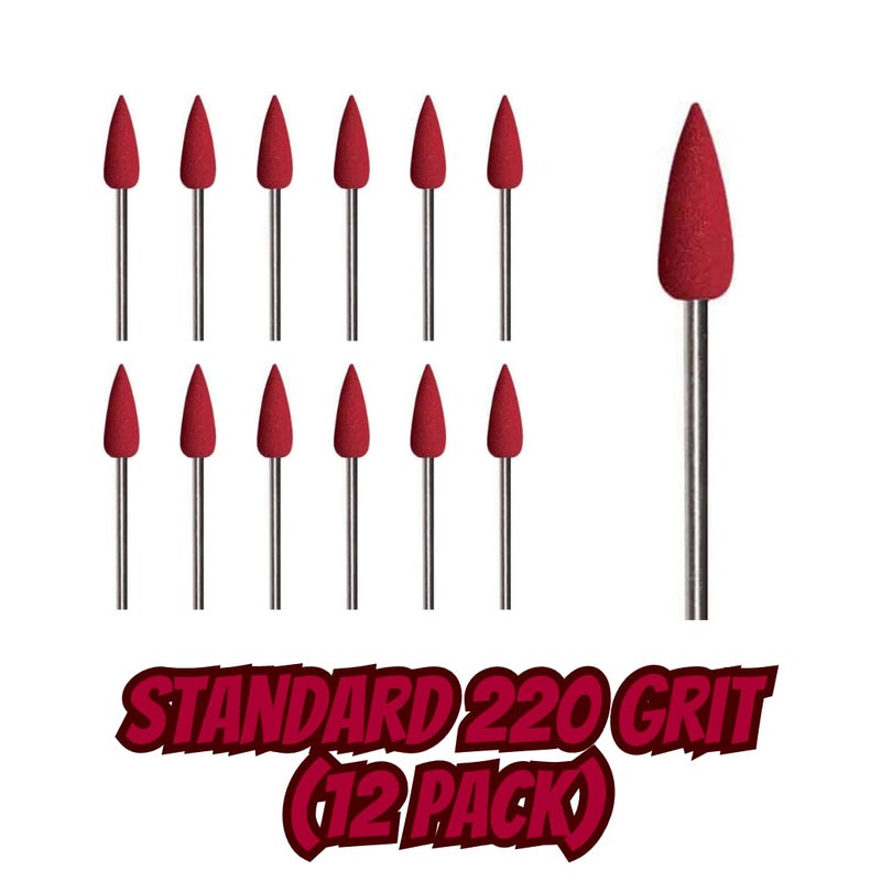 Dedeco Sunburst Points – 3/32” (2.35mm) Shank, Shape - Precision Thermoplastic Cleaning Polishing Deburring Rotary Tool Accessories, Standard 220 Grit, Aluminum Oxide - 12 Pac - Image 1