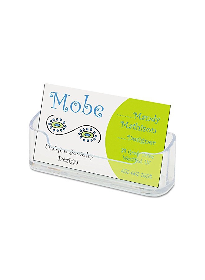 Deflecto Business Card Holder, Single Compartment, 3-3/4"W x 1-7/8"H x 1-3/8"D, Clear (70101) - Image 1