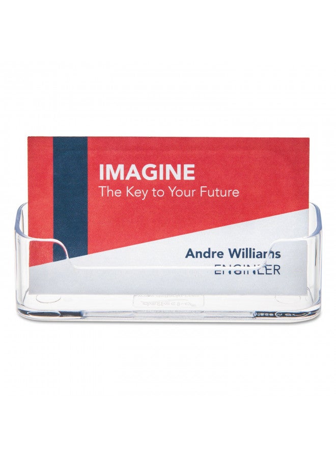 Deflecto Business Card Holder, Single Compartment, 3-3/4"W x 1-7/8"H x 1-3/8"D, Clear (70101) - Image 2