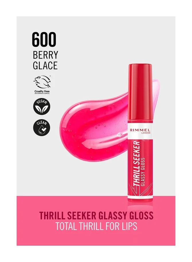 RIMMEL LONDON Thrill Seeker Glassy Gloss Lip Gloss - 600 - Berry Glace, 10ml