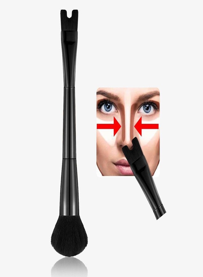 LuxoCare Nose Contour U-Shaped Makeup Brush - 2-in-1 Dual Ended, Precision Sculpting & Defining, Perfect for Blush, Highlight， Cheek Bones & Nose, Suitable for Beginners & Professionals - Image 1