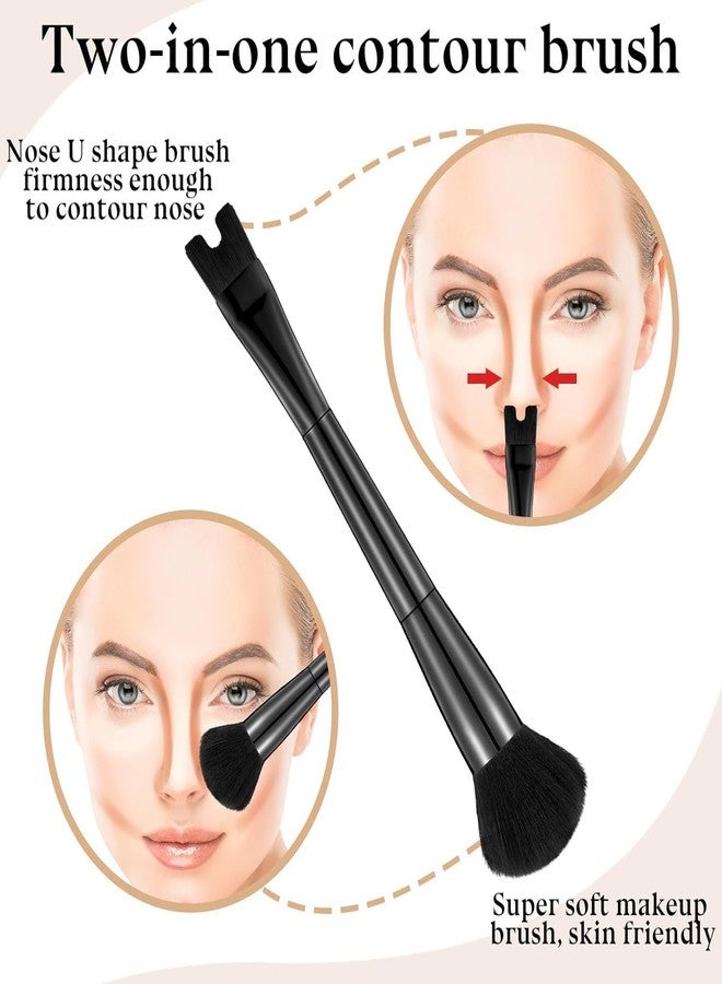 LuxoCare Nose Contour U-Shaped Makeup Brush - 2-in-1 Dual Ended, Precision Sculpting & Defining, Perfect for Blush, Highlight， Cheek Bones & Nose, Suitable for Beginners & Professionals - Image 2