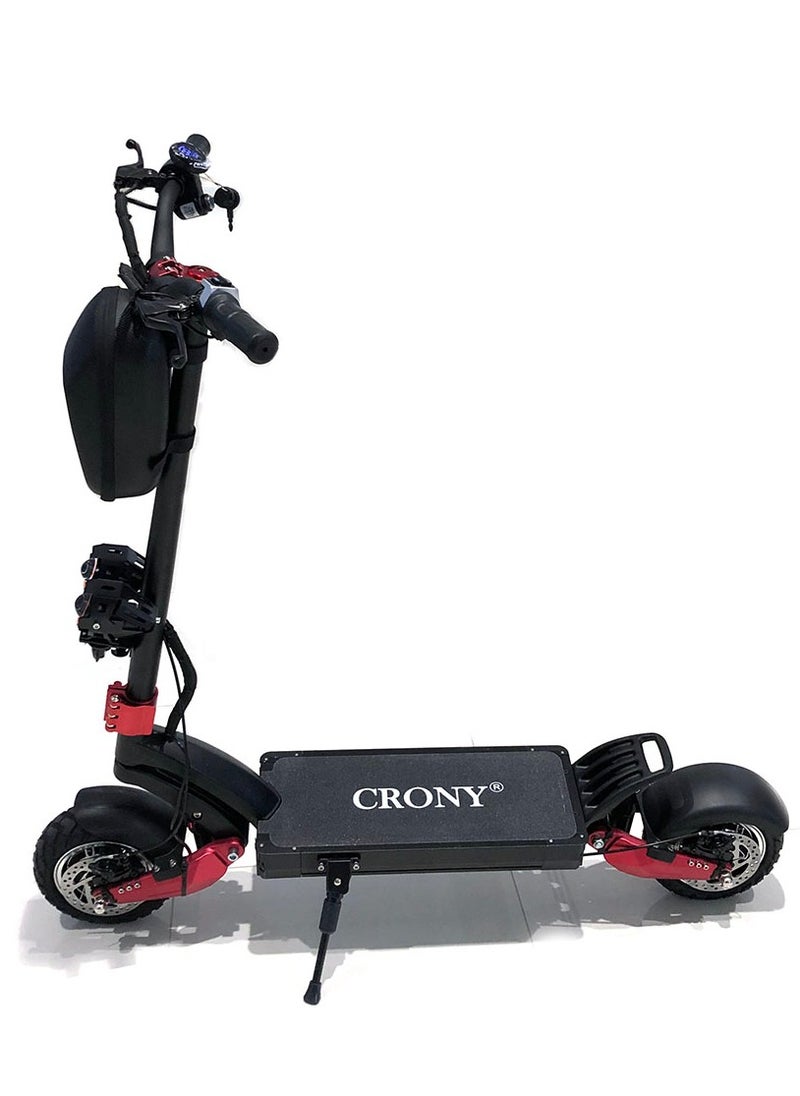 Crony - DK-30 Dual 1500W Motor E-Scooter for Adults, 52V/20AH 45-80KM Range 10''Off-Road, Heavy Duty Foldable All-Terrain Commuter Scooter with Dual Suspension, Disc Brakes, Aluminum Frame Electric Scooter, LED Headlights, Base Lights, Mobile Phone Holder, Front Bag, Brushless Motorized Portable E-SkateBoard, Capable of 90KM Travel Performance, 120 kg High Capacity Electric Ebike for Heavy Riders - Image 1