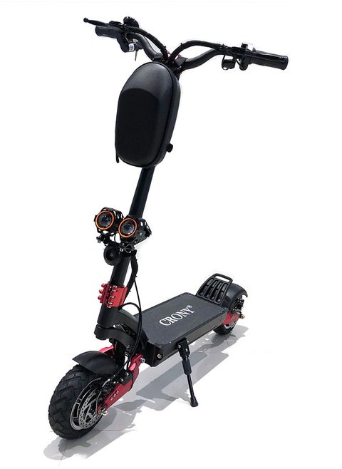 DK-30 Dual 1500W Motor E-Scooter for Adults, 52V/20AH 45-80KM Range 10''Off-Road, Heavy Duty Foldable All-Terrain Commuter Scooter with Dual Suspension, Disc Brakes, Aluminum Frame Electric Scooter, LED Headlights, Base Lights, Mobile Phone Holder, Front Bag, Brushless Motorized Portable E-SkateBoard, Capable of 90KM Travel Performance, 120 kg High Capacity Electric Ebike for Heavy Riders