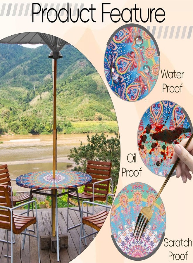 opstellen Fitted Round Outdoor Table Covers with Umbrella Hole and Zipper Reusable Water Resistant Tablecloths for 36-44" Tables Glamping Car Road Trip Gear Retirement Gift for Mom Dad Grandpa Grandma - Image 5