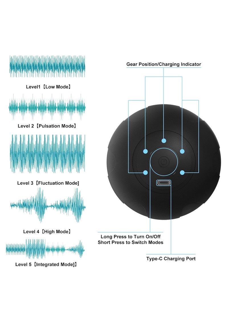 general Vibrating Massage Ball with 5-Speed Mode for Muscle Recovery, Myofascial Release - Deep Tissue Massage Ball for Trigger Point Massage - Mobility Ball Back & Hip Flexor Release Tool - Image 3