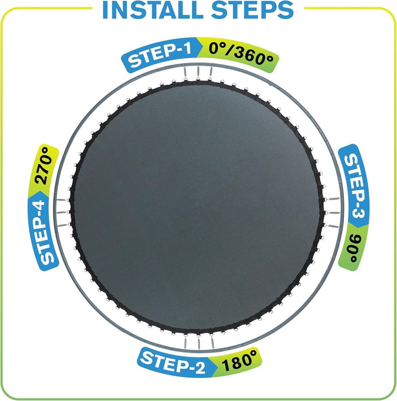 Upper Bounce Trampoline Replacement Mat for 7.5FT to 16FT Frames with V-Rings - UV & Water Resistant - Image 5