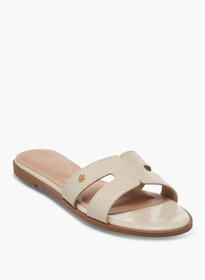 Celeste Beige Women Animal Textured Slip-On Sandals for Women | Best Price UAE