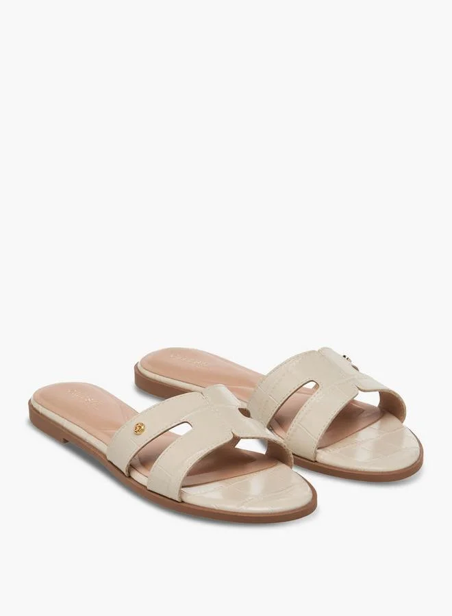 Women Animal Textured Slip-On Sandals