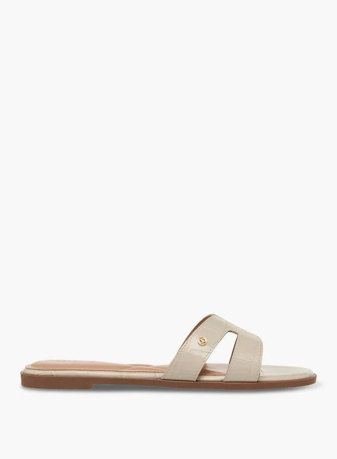 Celeste Beige Women Animal Textured Slip-On Sandals for Women | Best Price UAE