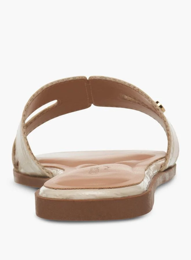 Celeste Beige Women Animal Textured Slip-On Sandals for Women | Best Price UAE