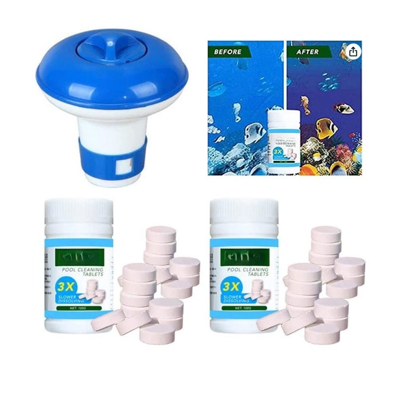 Floating Pool Cleaner Set Swimming Pool Cleaning Float Belt 200g Purification Sheet Swimming Pool Chlorine Cleaning Kit - Image 1