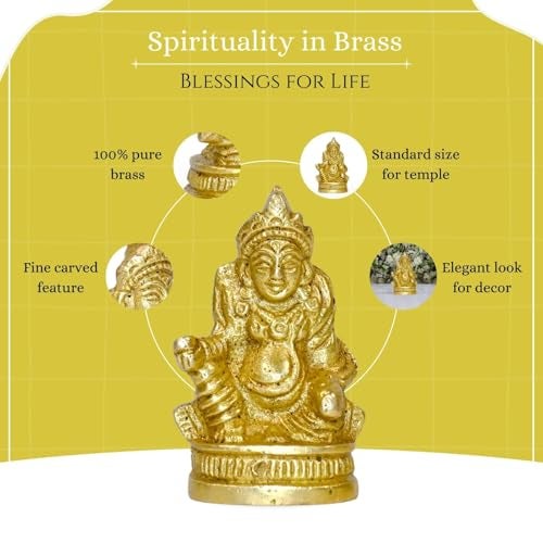Pick End Now Lord Kuber Brass Statue for Home Temple | Product Dimensions - 2 X 3 X 5 Cm, 75Gm, Wedding - Image 2
