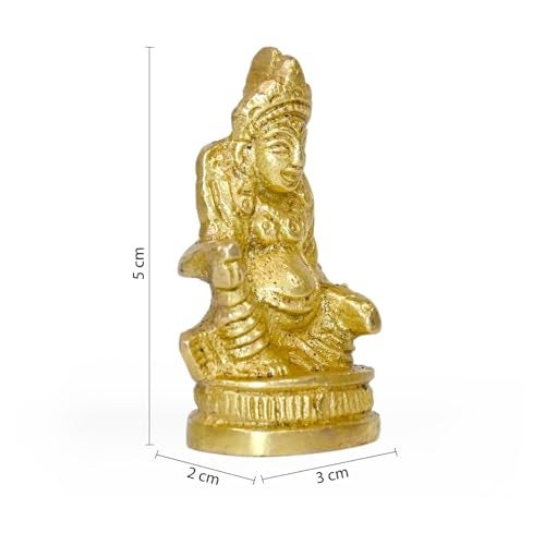 Pick End Now Lord Kuber Brass Statue for Home Temple | Product Dimensions - 2 X 3 X 5 Cm, 75Gm, Wedding - Image 3