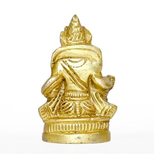 Pick End Now Lord Kuber Brass Statue for Home Temple | Product Dimensions - 2 X 3 X 5 Cm, 75Gm, Wedding - Image 4