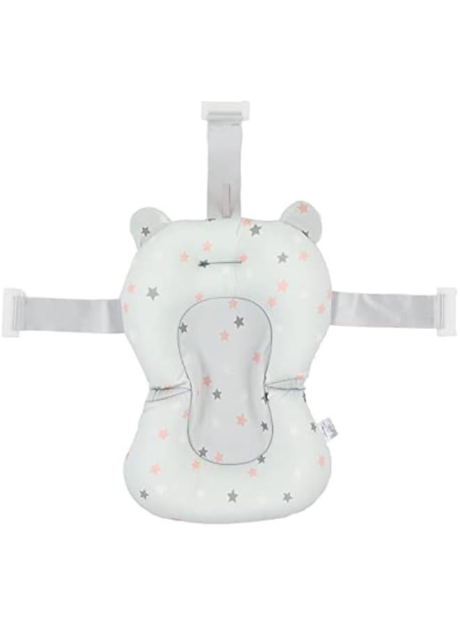 Baby Bath Seat Cushion, Floating Bath Support Mat Foldable Adjustable Infant Bath Supporter Newborn Bathtub Seat Cushion Nonslip Baby Bathtub Mat Baby Tub Pillow for 0‑12 Months - Image 1