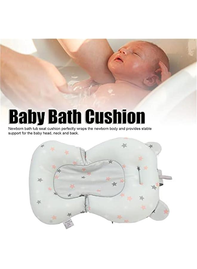 Baby Bath Seat Cushion, Floating Bath Support Mat Foldable Adjustable Infant Bath Supporter Newborn Bathtub Seat Cushion Nonslip Baby Bathtub Mat Baby Tub Pillow for 0‑12 Months - Image 2