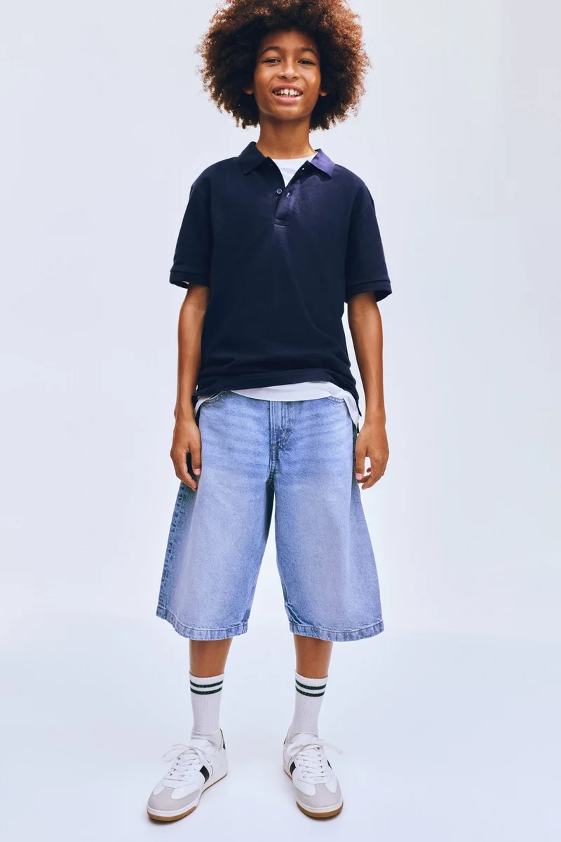 اتش اند ام تي-شيرت بولو من قطن البيكيه