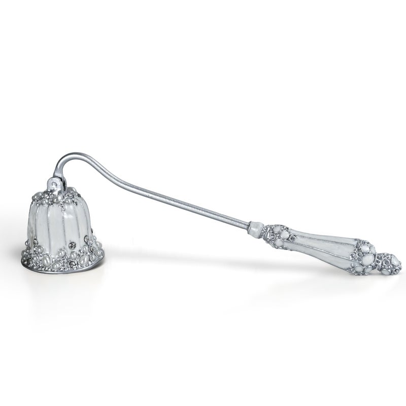 BGCTM Elegant Royal-Style Candle Snuffer with Pearl Inlay, Metal Handle for Safe and Stylish Candle Extinguishing (Elegant Silver) - Image 1