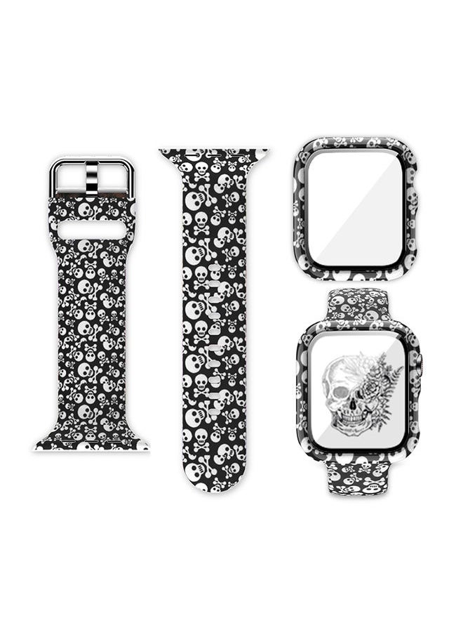 TWEGGON - Replacement Printed Silicone Band for Apple Watch 40MM With Tempered Glass Case Skeleton - Image 1