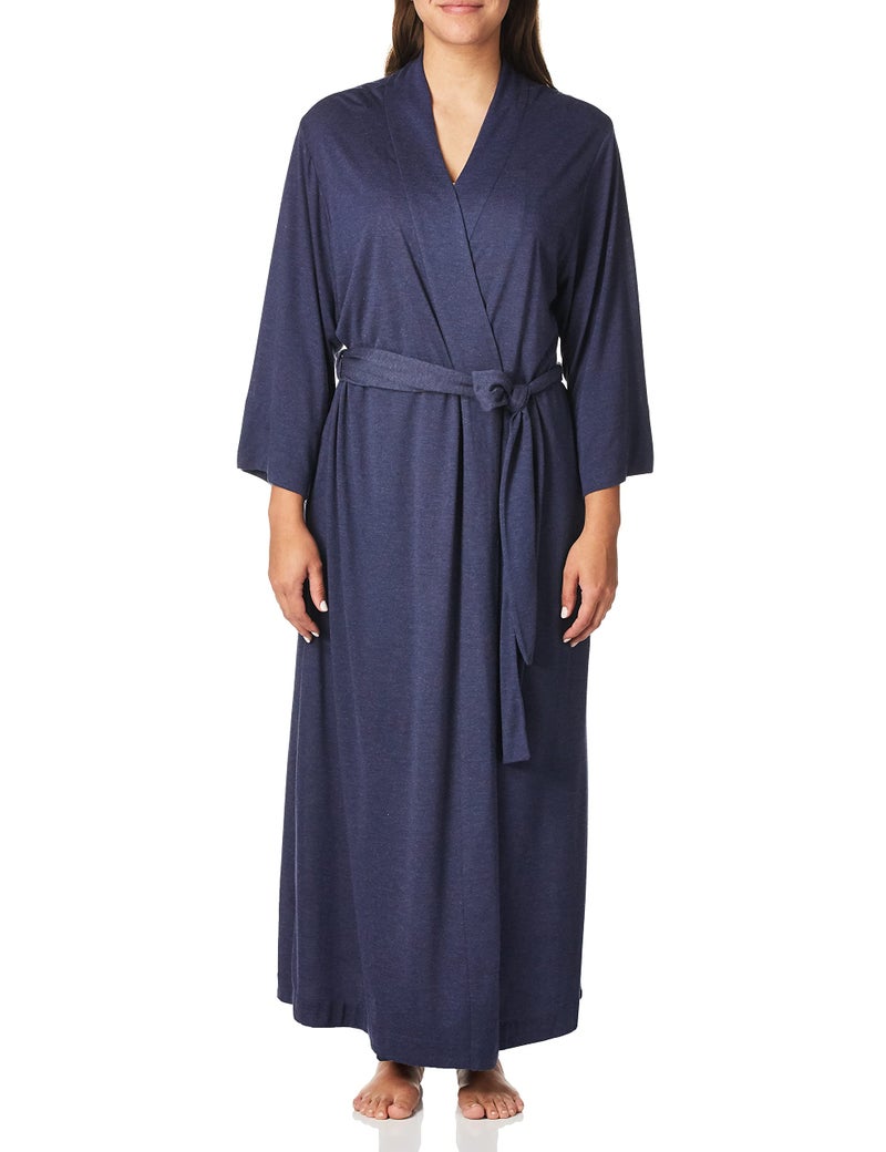 Natori womens Shangrila Solid Knit Bathrobe Heather Night Blue XXLarge US