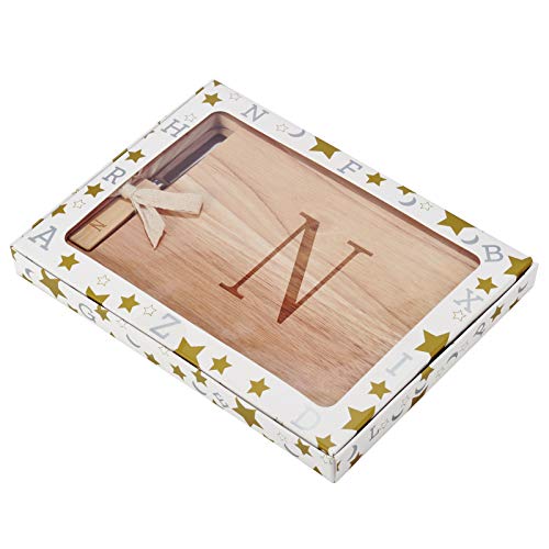 Miicol Wood Charcuterie Board, Monogram Cheese Board 10 Inch, Personalized Initial Cutting Board with Spreader, Unique Housewarming Gift, Ideal for Kitchen, Home, Letter N - Image 5