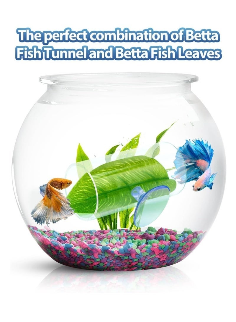 Bukela 3 Pack Betta Fish Acrylic Tube Tunnel, Toys, Leaf Mat, Natural Habitat for Spawning and Breeding, Shelter Hiding Place, Fish Tank Decoration Accessories - Image 4
