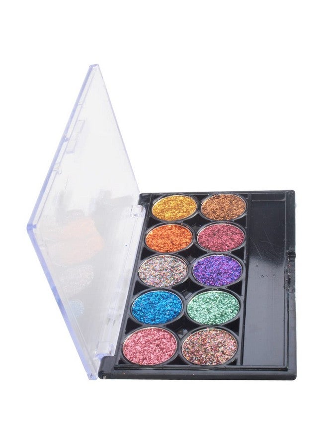 adbeni 10 Color Glitter Eyeshadow |Highly Pigmented Profestional Makeup Eyeshadow For Girls Multicolor 79Gm - Image 3