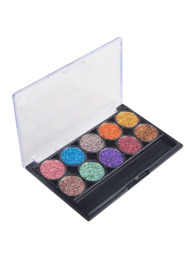 adbeni 10 Color Glitter Eyeshadow |Highly Pigmented Profestional Makeup Eyeshadow For Girls Multicolor 79Gm - Image 1
