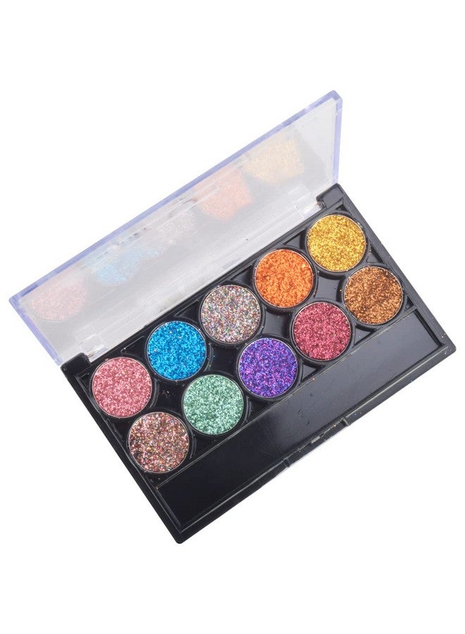 adbeni 10 Color Glitter Eyeshadow |Highly Pigmented Profestional Makeup Eyeshadow For Girls Multicolor 79Gm - Image 2