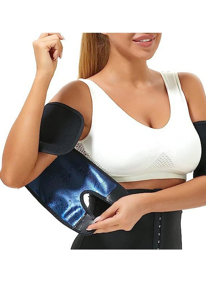 ZVEV 1 Pair Sweat Arm Band Sauna Sweat Arm Shaper Bands Adjustable Arm Trainer Weight Loss Toner Sleeves For Sports Workout Fitness  - Image 1