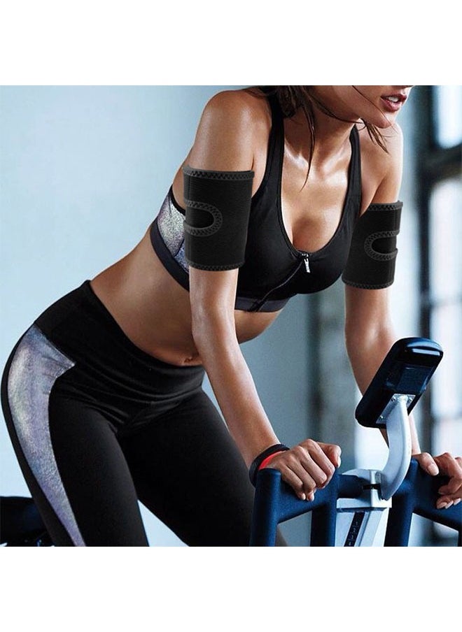 ZVEV 1 Pair Sweat Arm Band Sauna Sweat Arm Shaper Bands Adjustable Arm Trainer Weight Loss Toner Sleeves For Sports Workout Fitness  - Image 3