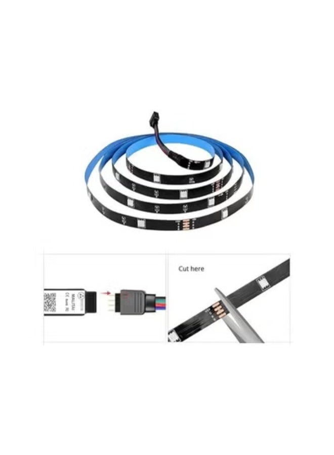 TIGER 5m Bluetooth LED Strip with USB RGB TV Backlight – Smart App & Remote Controlled LED Lights with Music Sync | 24-Key IR Remote, Adjustable Brightness & Color Modes | USB-Powered for Easy Installation | Ideal for Bedroom, TV, PC & Home Decoration - Image 3