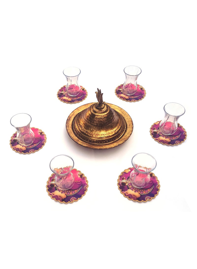 Alwan Ramadan Kareem Fabric Coaster Set of 6 - Image 3