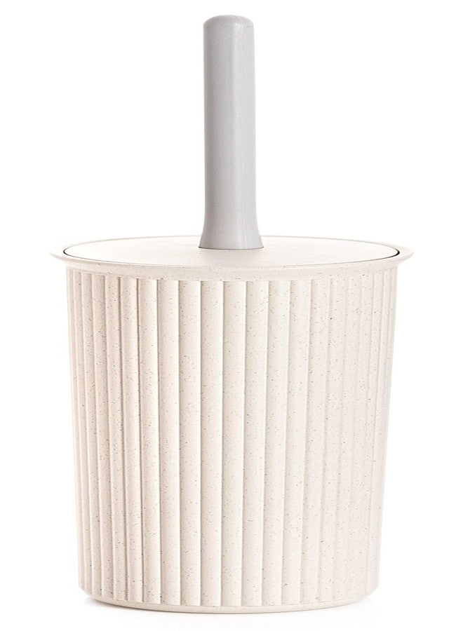 Superio Eco-Friendly Decorative Plastic Toilet Bowl Brush and Holder Set, (1 Pack) Cleaner Scrubber for Bathroom - Ribbed Design - Image 1