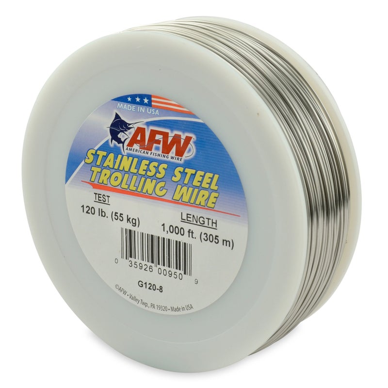 AFW American Fishing Wire Stainless Steel Trolling Wire (Single Strand), Bright Color, 120 Pound Test, 1000-Feet - Image 4