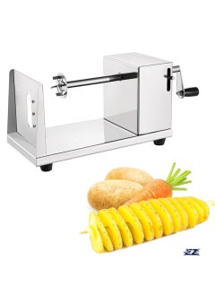 ELTRAZONE Stainless Steel Manual Spiral Potato Chips Slicer – Tornado Potato Chips Cutter with Vegetable Slicer for Kitchen – Lightweight, Versatile Spiralizer for Potatoes, Carrots, and Vegetables, Easy-to-Use Kitchen Tool  - Image 1