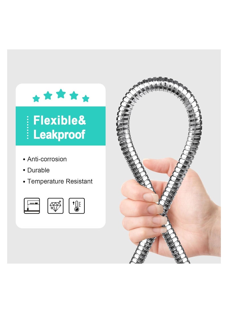 RATSAW Extra Long Shower Hose 360  Degree Anti-twist 304 Stainless Steel Handheld Shower Hose Stainless Steel  - Image 4