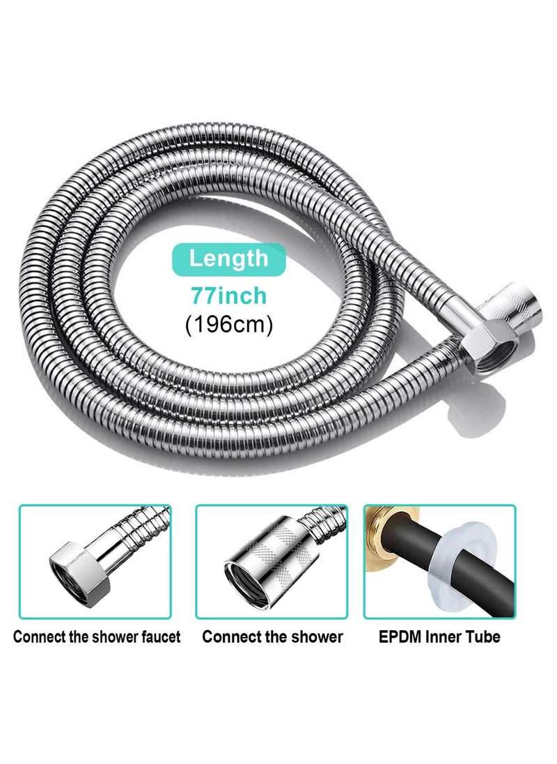 RATSAW Extra Long Shower Hose 360  Degree Anti-twist 304 Stainless Steel Handheld Shower Hose Stainless Steel  - Image 2