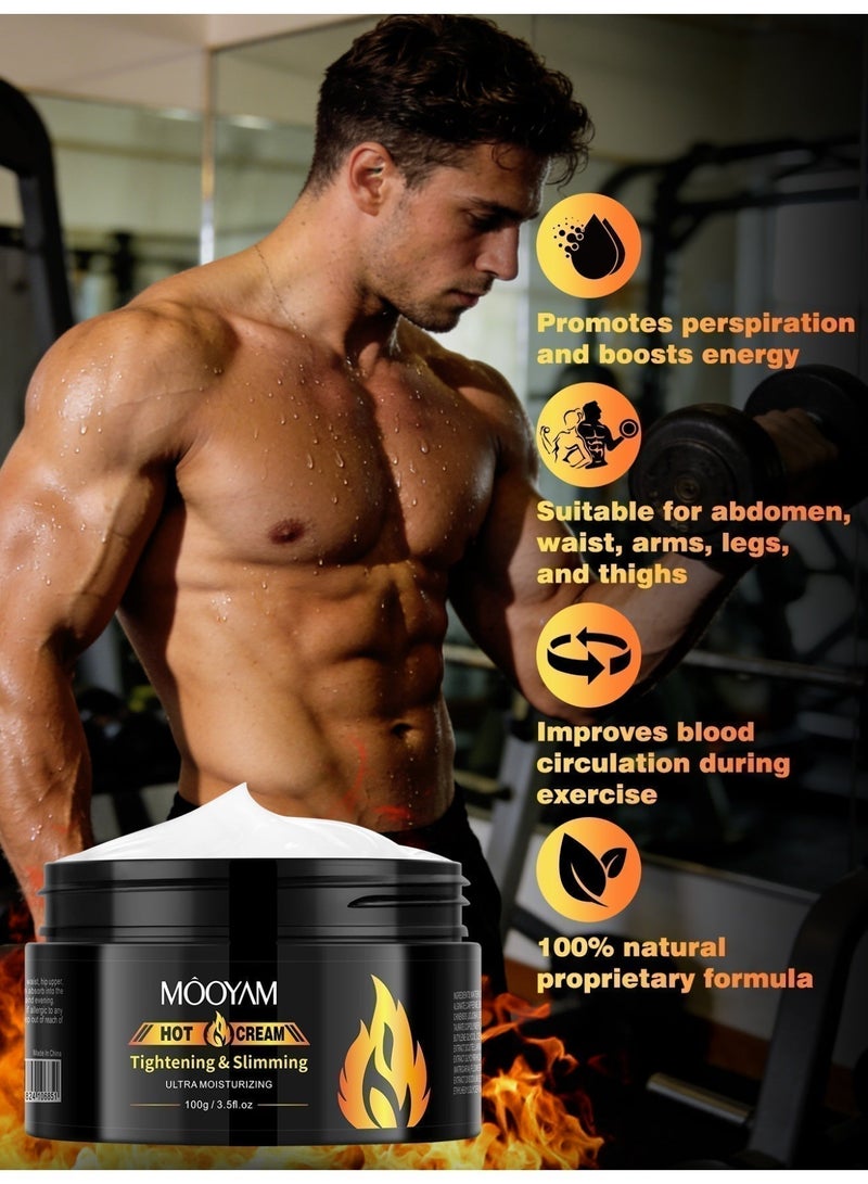 MOOYAM Fat Burning Cream, Hot Cream for Belly Fat Burner, Cellulite Cream for Thighs, Sweat Cream for Women Men Weight Loss, Cellulite Cream for Thighs Belly Butt Firming Legs Slimming Cream - Image 2