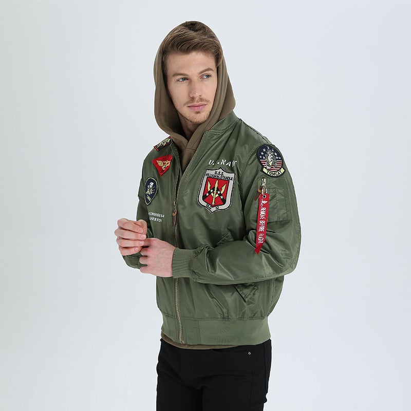 Generic Top Gun MA-1 Flight Jacket Spring/Autumn Men Green 