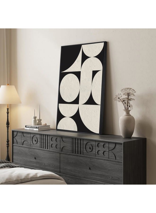 Cuspin Framed Black and White Abstract Wall Art, Large Modern Canvas Prints Paintings Artwor for Walls, Minimalist Geometric Pictures for Living Room, Bedroom, Dining Room, Entryway Wall Decor 24x36 In - Image 2