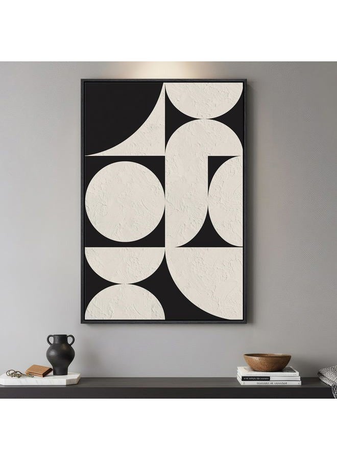 Cuspin Framed Black and White Abstract Wall Art, Large Modern Canvas Prints Paintings Artwor for Walls, Minimalist Geometric Pictures for Living Room, Bedroom, Dining Room, Entryway Wall Decor 24x36 In - Image 1