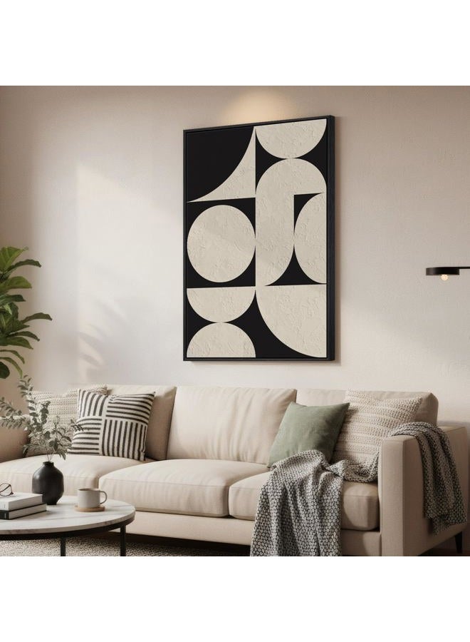 Cuspin Framed Black and White Abstract Wall Art, Large Modern Canvas Prints Paintings Artwor for Walls, Minimalist Geometric Pictures for Living Room, Bedroom, Dining Room, Entryway Wall Decor 24x36 In - Image 3